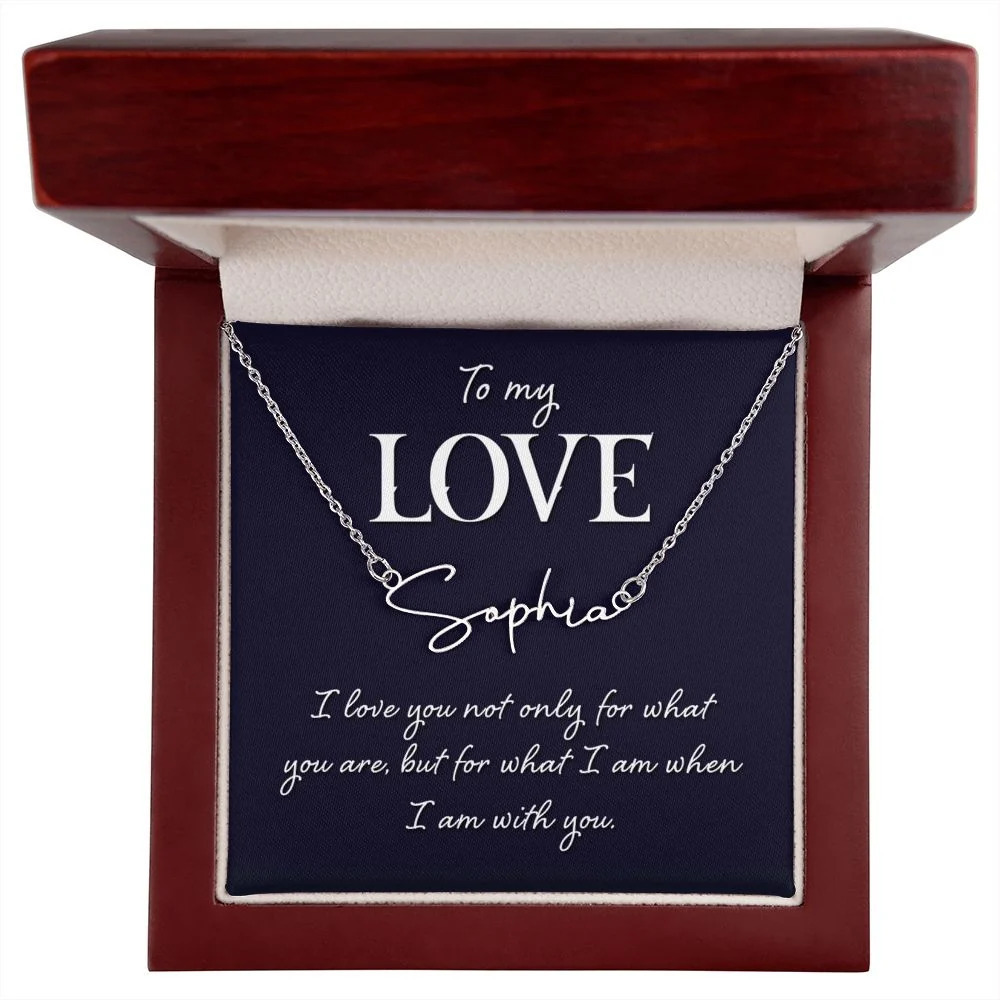 I Love Being With You Personalized Silver Tone Name Necklace Custom Name G